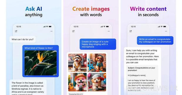 Microsoft's Copilot free artificial intelligence application for Android