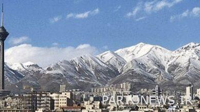 Tehran's air quality on 3 December 1402 / Tehran's air quality index is 98 and healthy