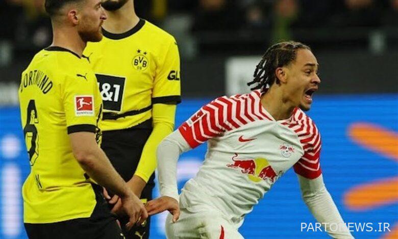 Leipzig defeated 10-man Dortmund in front of their fans