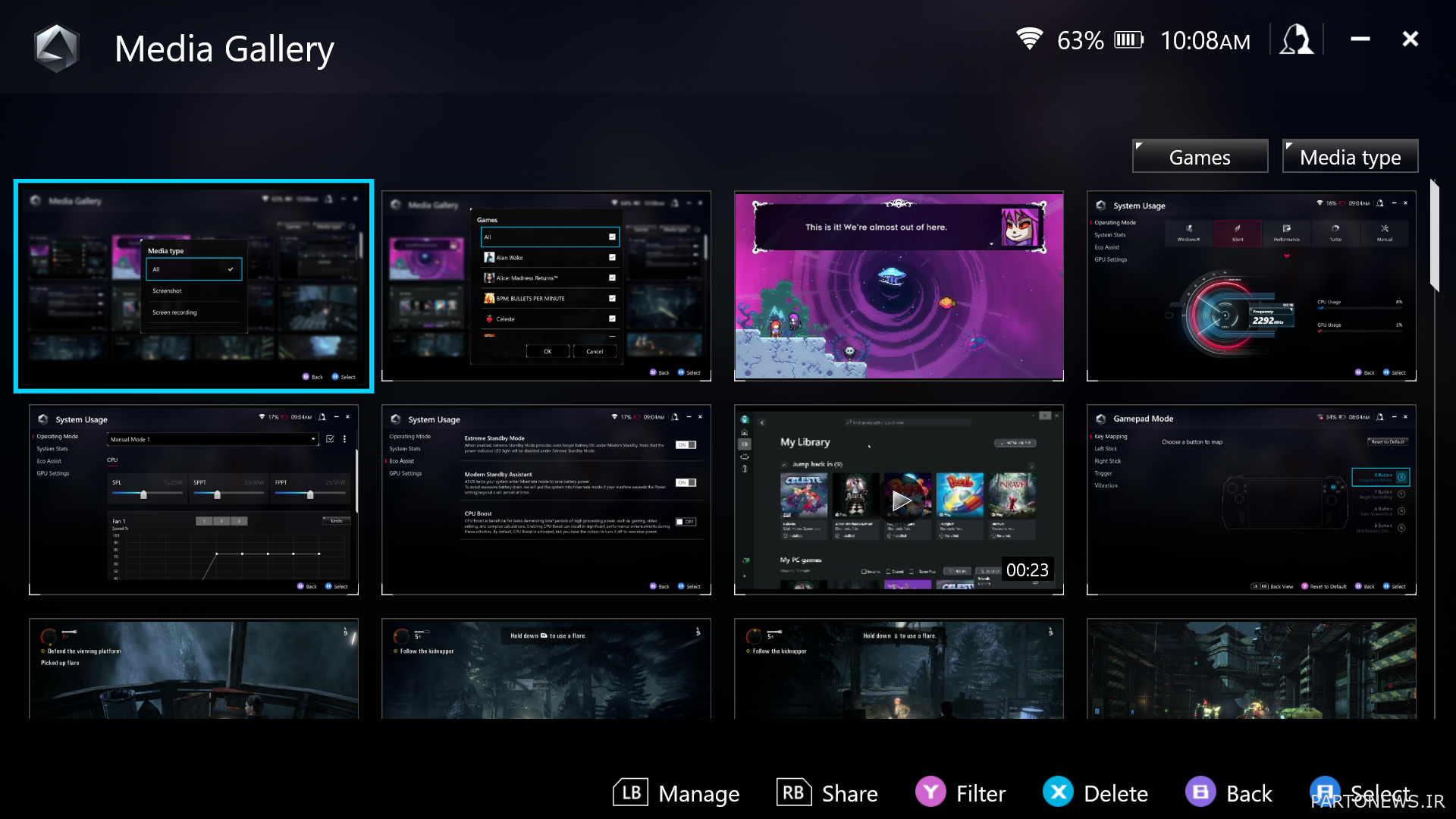 آموزش اسکرین شات Asus ROG Ally