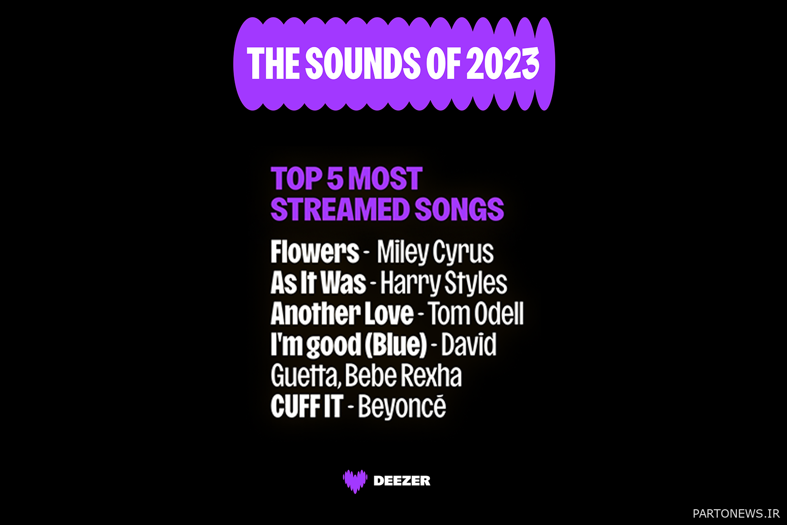 من deezer year پر پخش ترین آهنگ ها