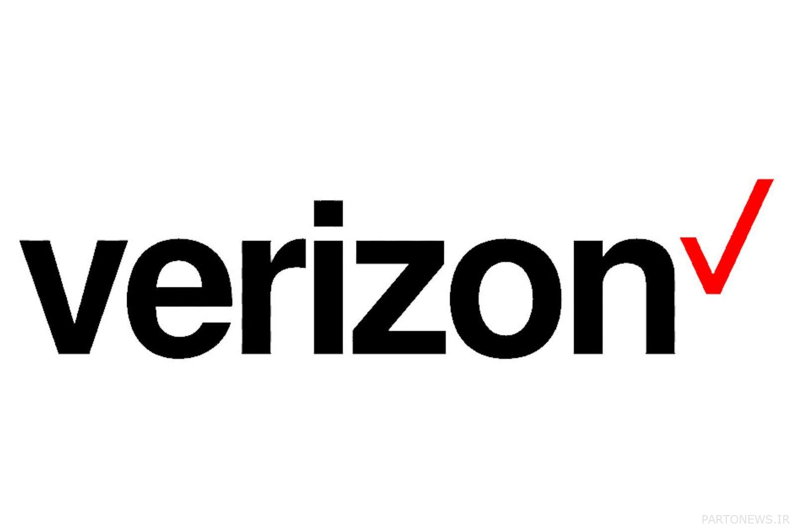 تصویر لوگوی verizon در پس زمینه سفید
