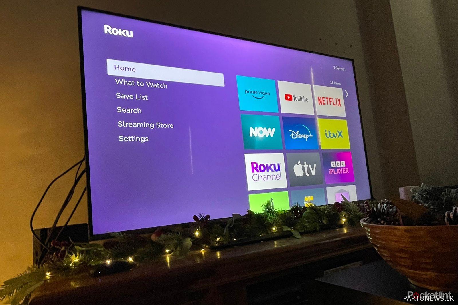 دستگاه Roku به تلویزیون در صفحه اصلی وصل شد