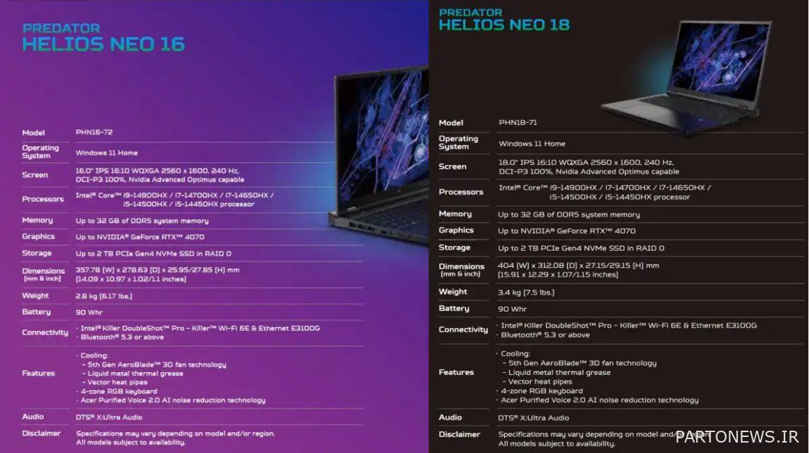 Predator Helios laptops