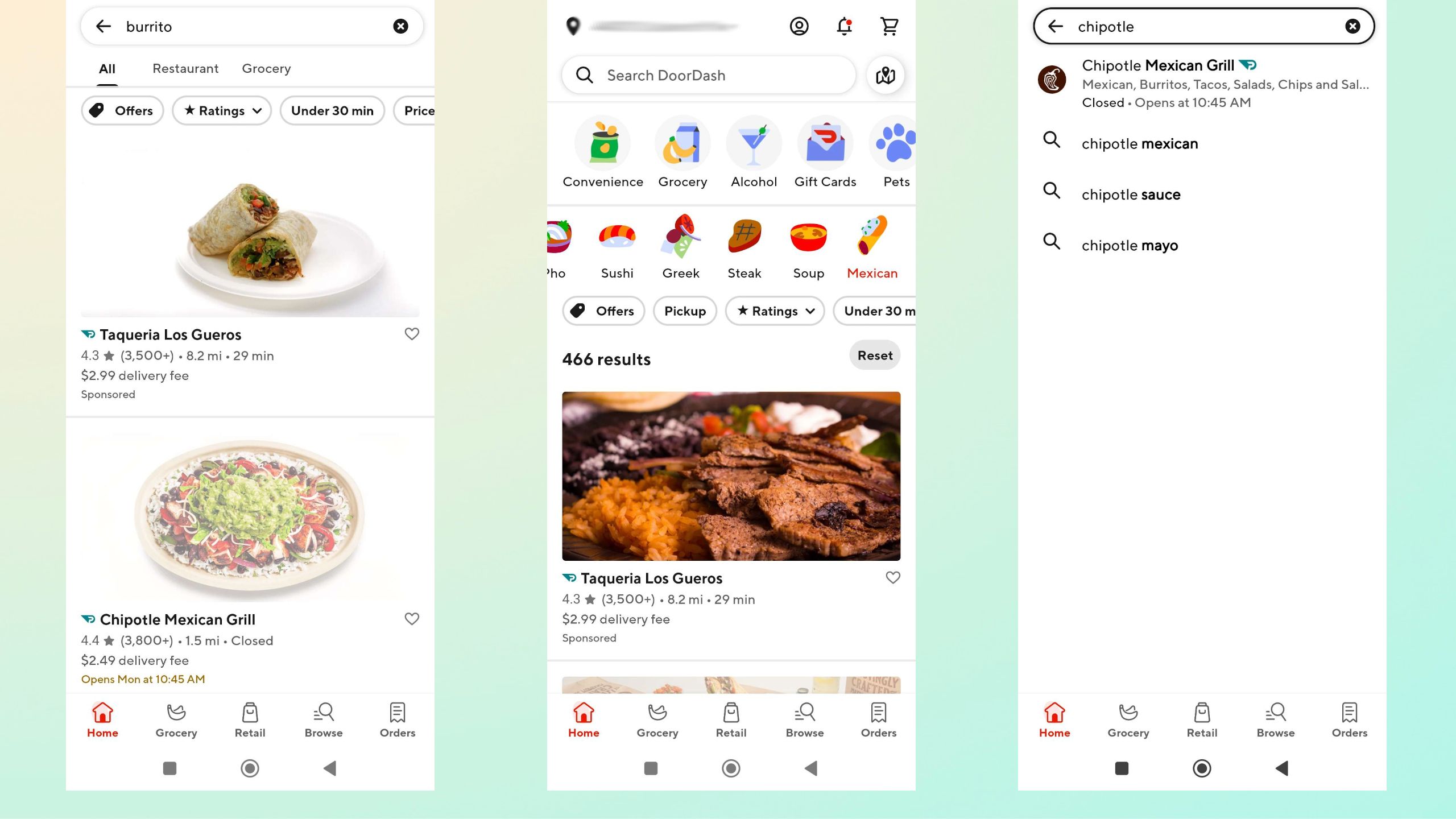سه روش برای سفارش از اسکرین شات موبایل DoorDash