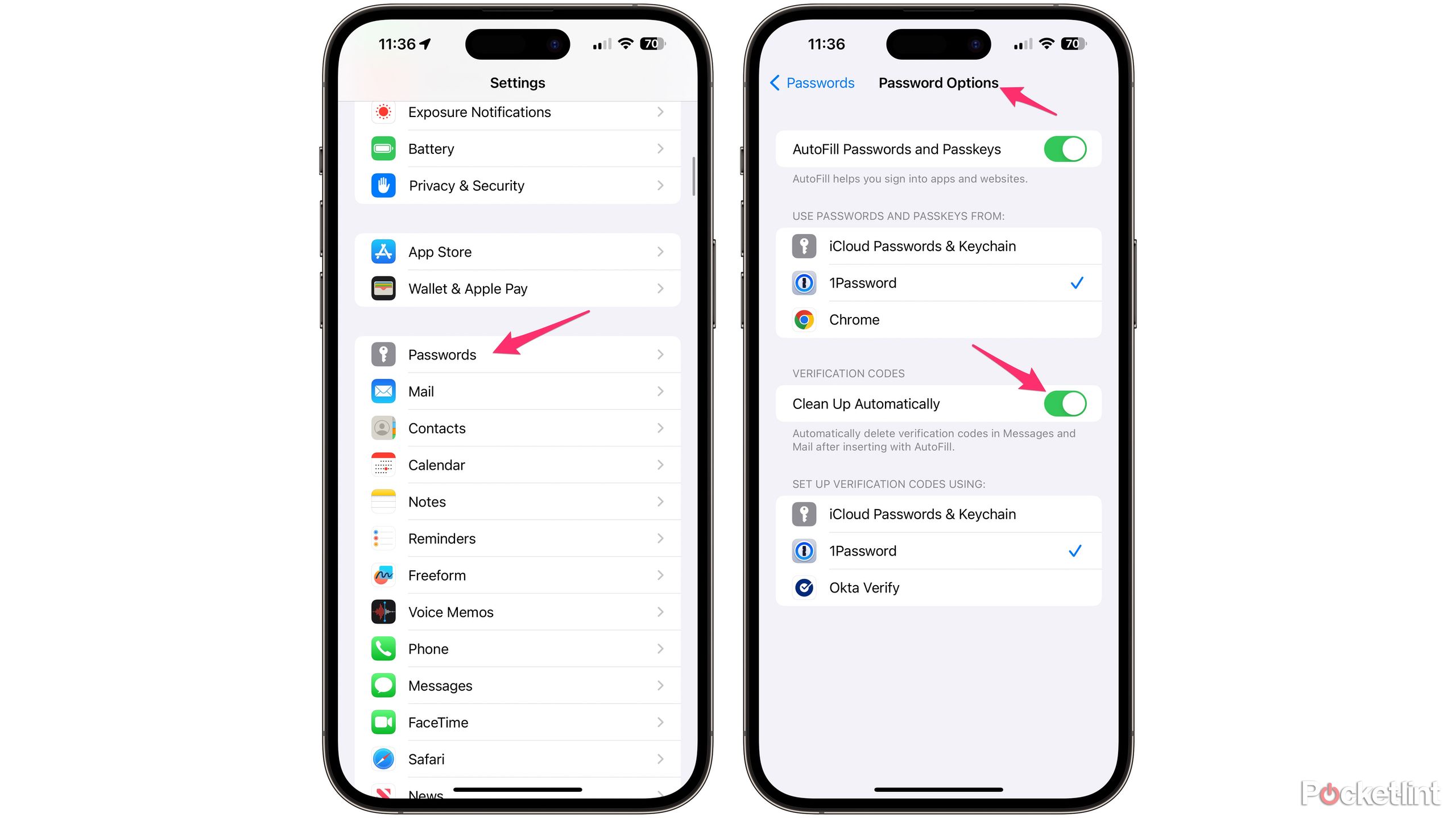 حذف خودکار رمزهای عبور یک بار مصرف iOS 17