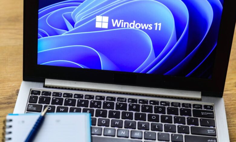Windows 11 on a laptop