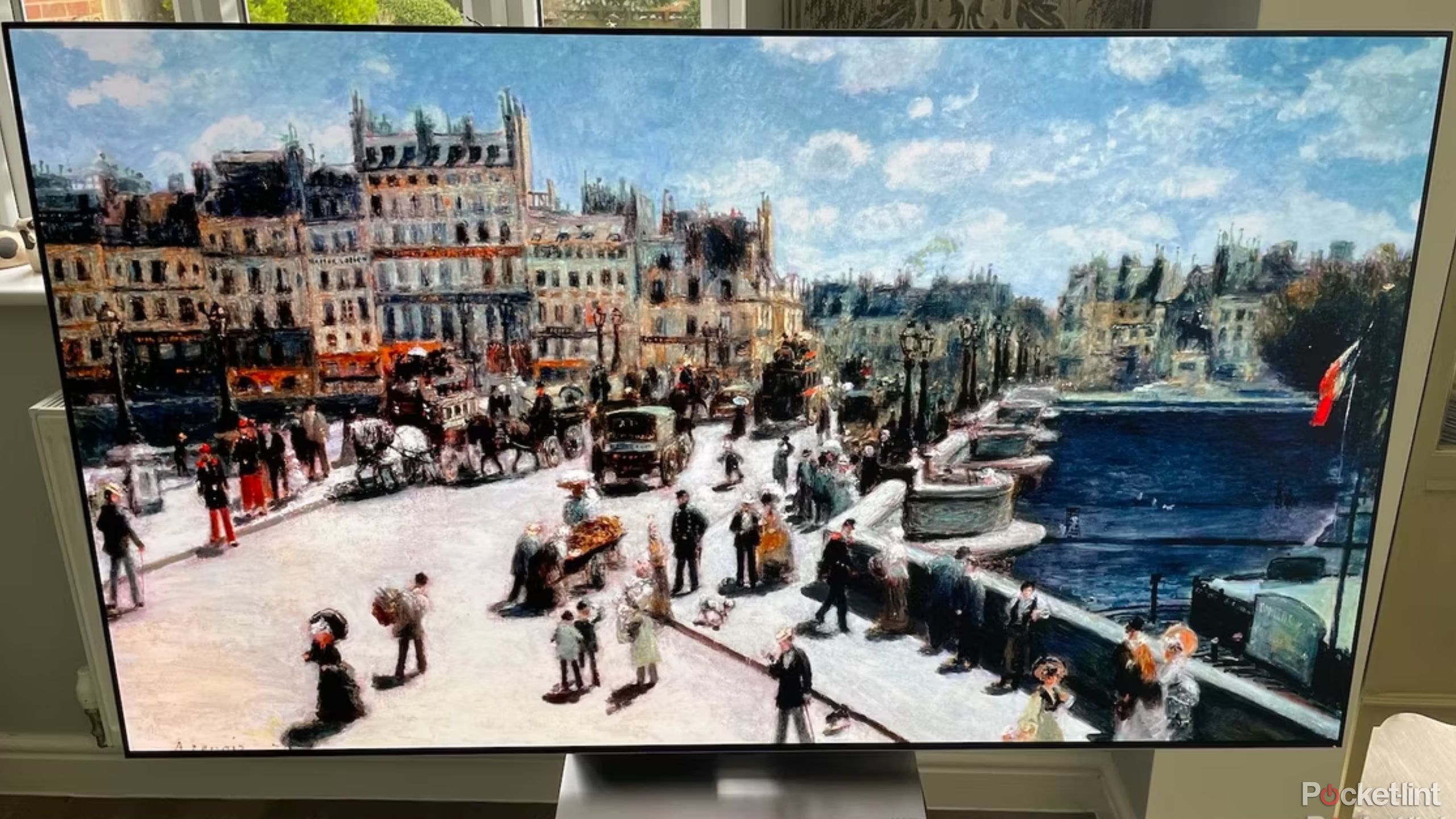 تلویزیون OLED LG G3 در حال نمایش تصویری از نقاشی پاستلی. 