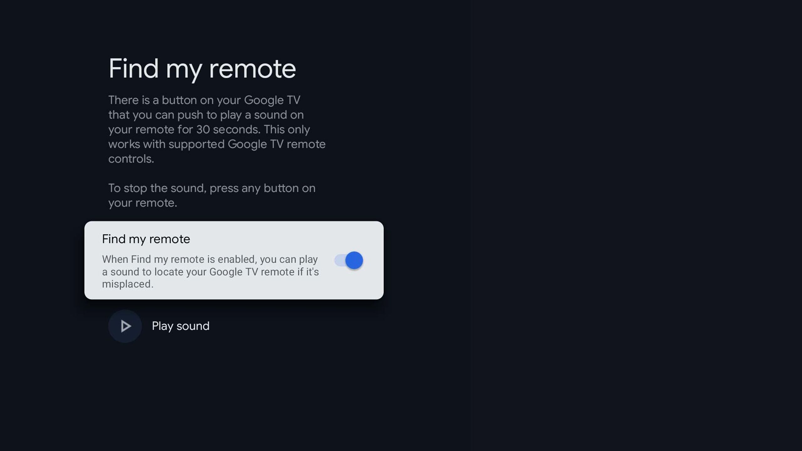کنترل از راه دور من را در Google TV پیدا کنید.