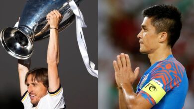 سونیل چهتری در ادای احترام خیره کننده لوکا مودریچ قبل از بازی بازنشستگی هند و کویت به عنوان "افسانه" معرفی شد |  اخبار فوتبال