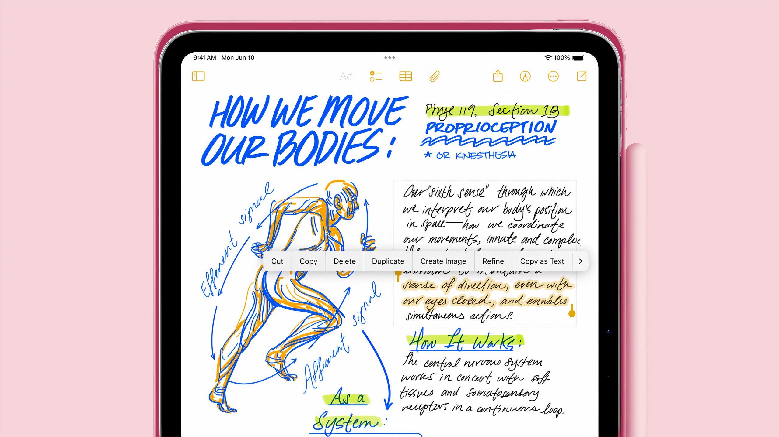 یادداشت های دست نویس در iPadOS 18 روی صفحه نمایش iPad