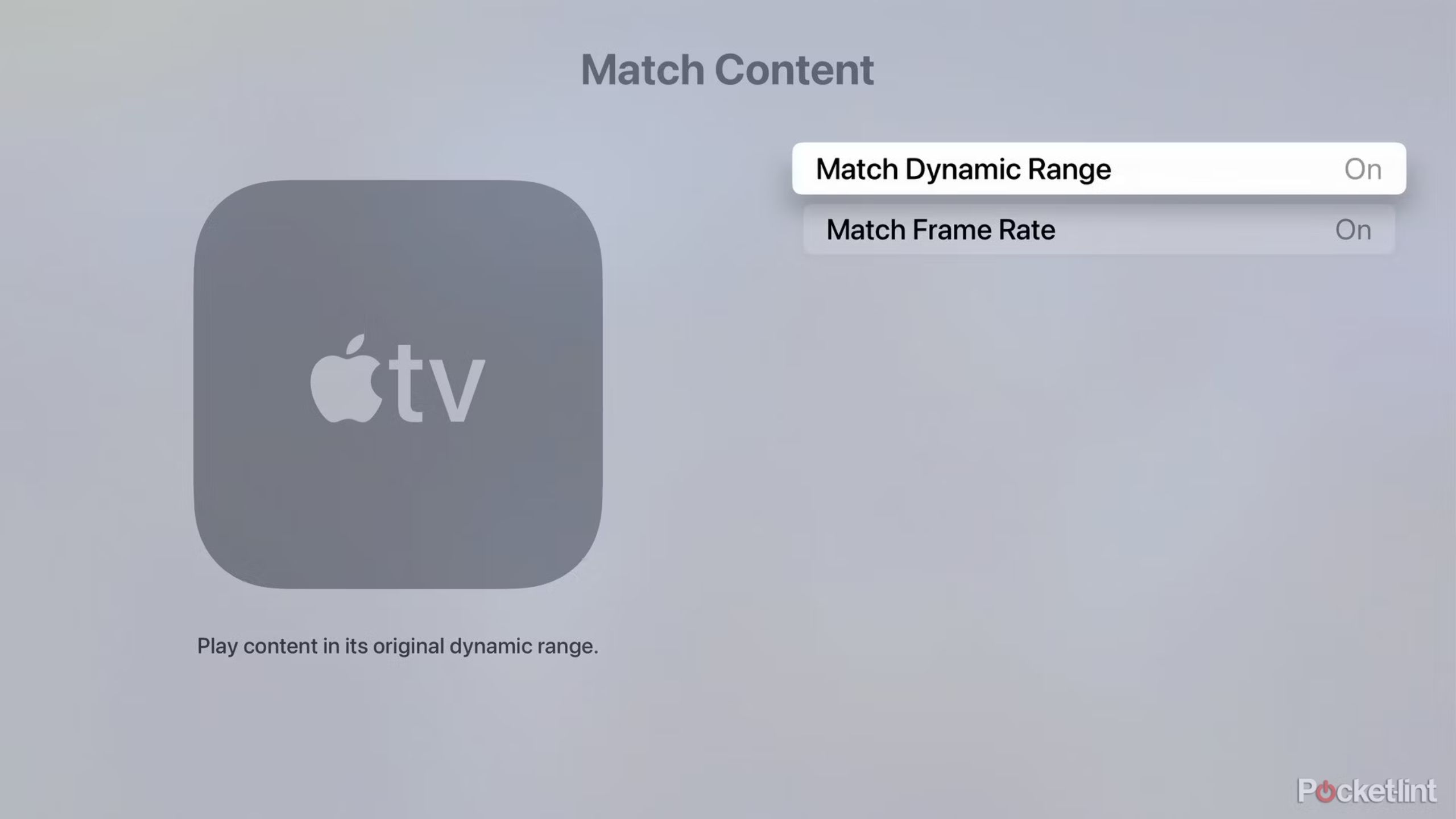 مطابقت گزینه های محتوا در tvOS