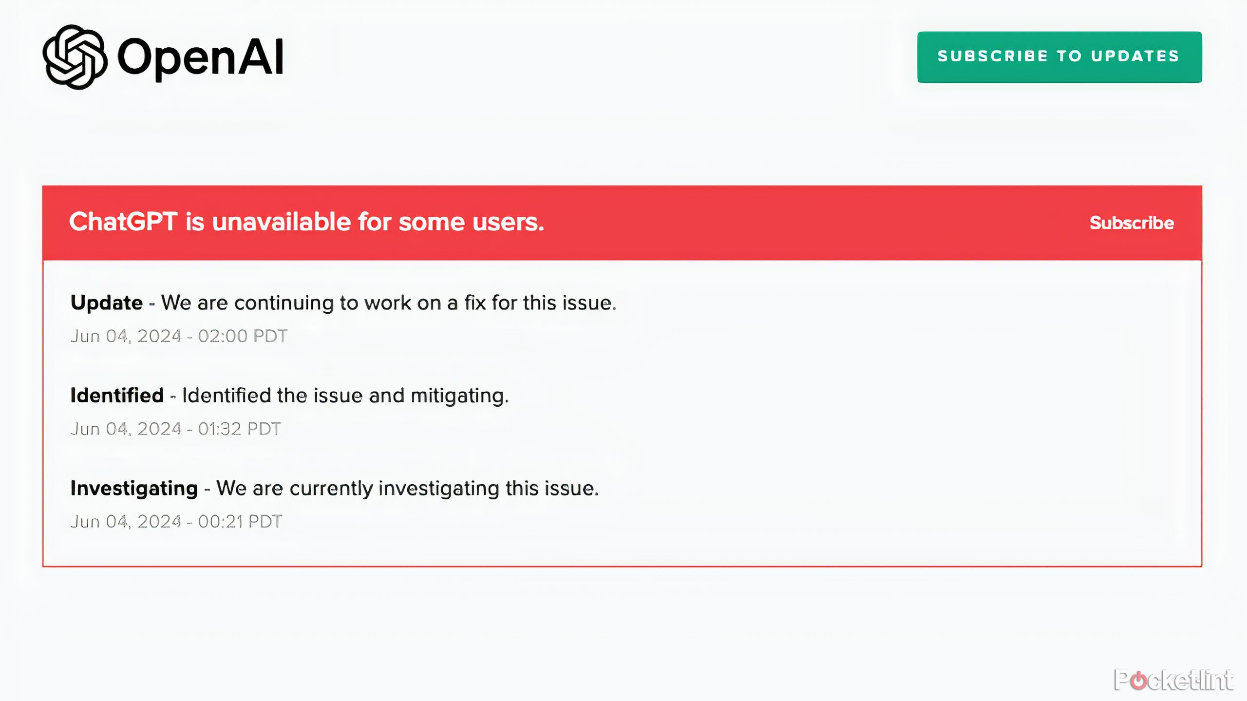 اطلاعات وضعیت openai chatgpt