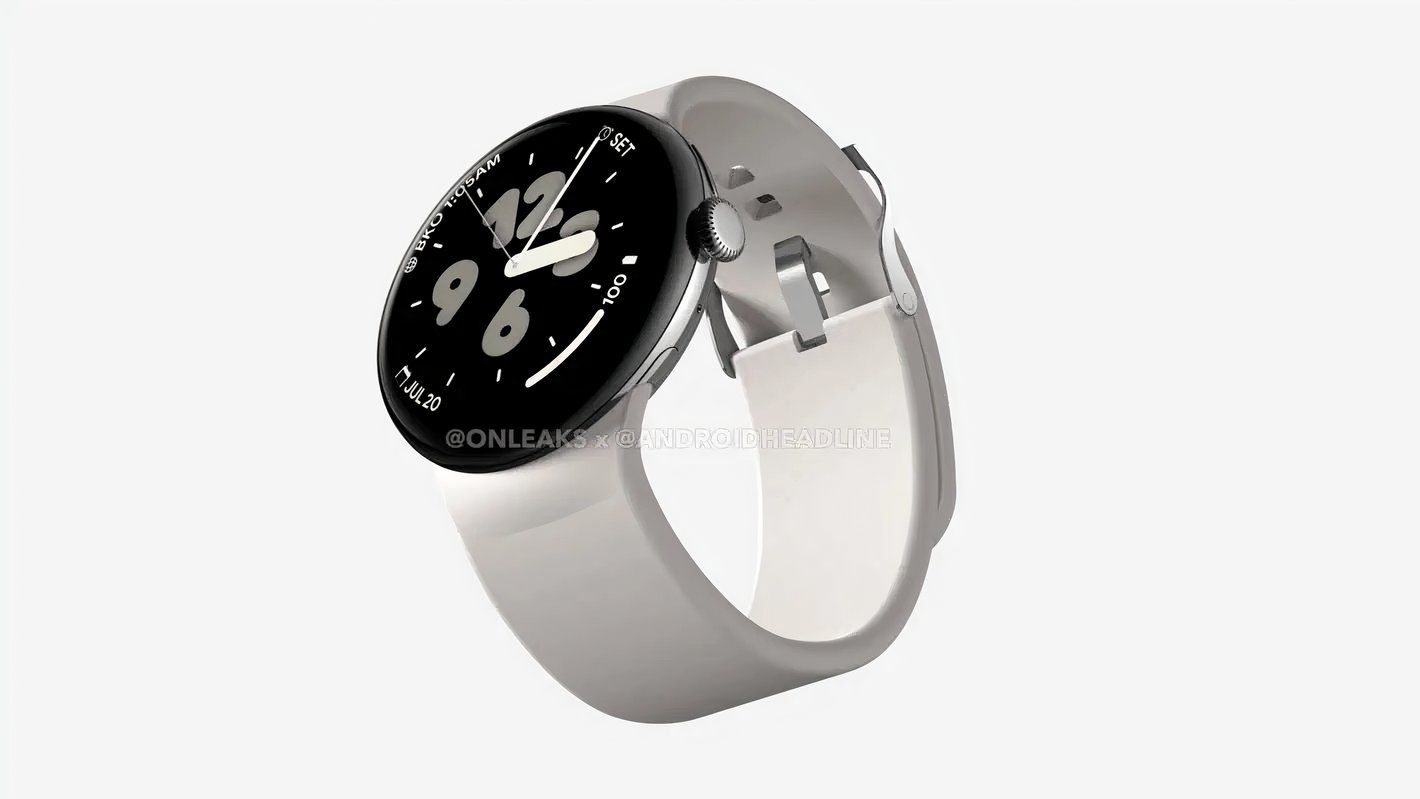 تصویری از Google Pixel Watch 3 XL نقره ای.