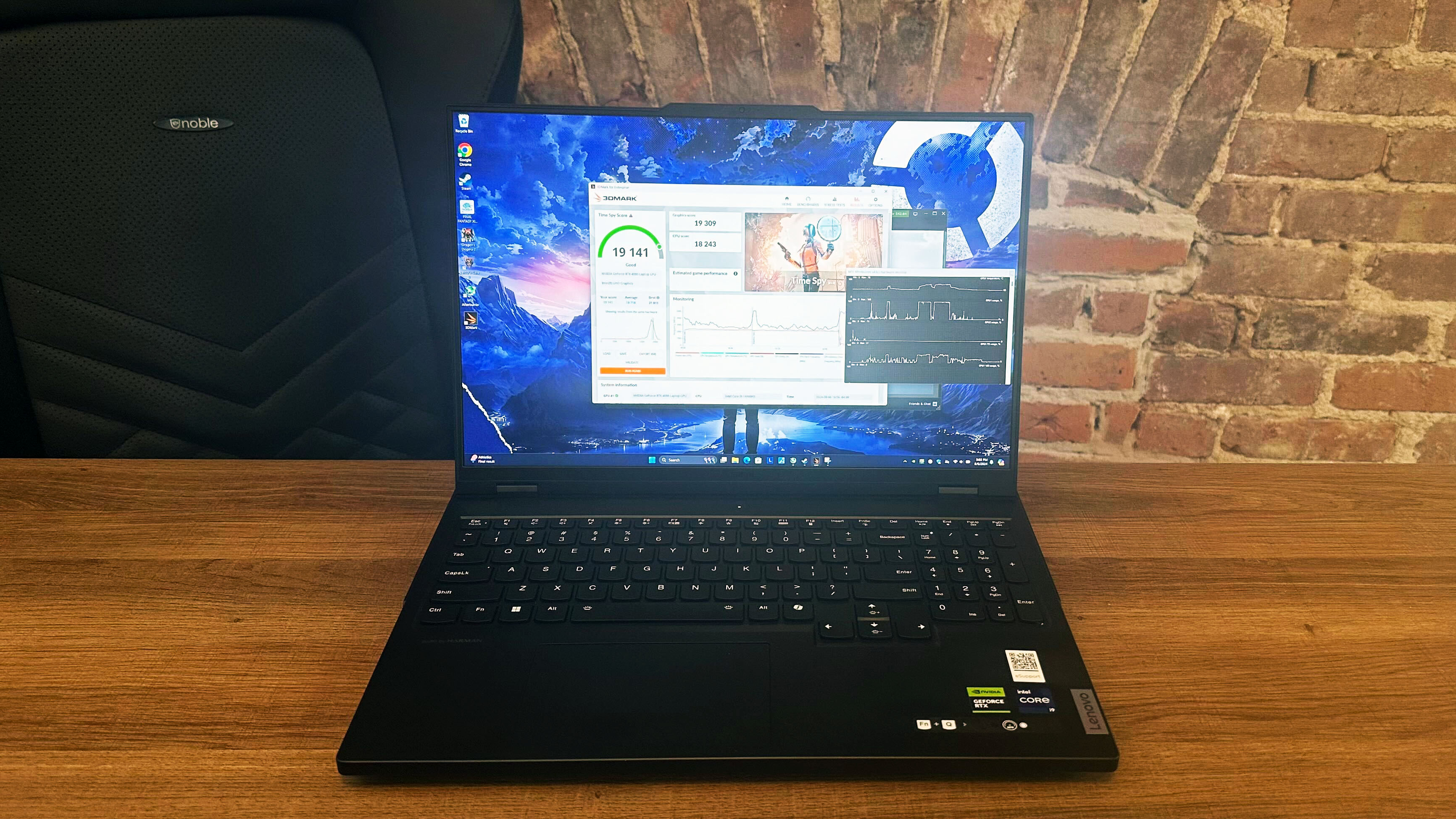 Lenovo Legion Pro 7i با پوشش مانیتور MSI Afterburner و 3DMark Time Spy