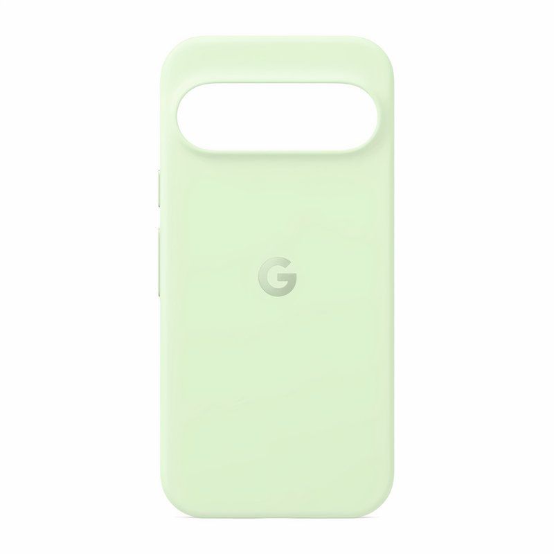 یک قاب تلفن سیلیکونی سبز روشن برای Pixel 9.