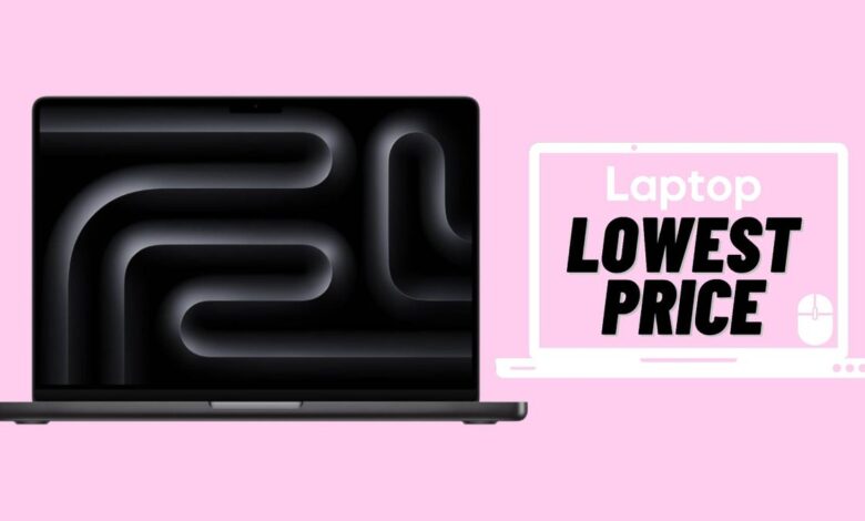 MacBook Pro M3 Max laptop against pink backgtround