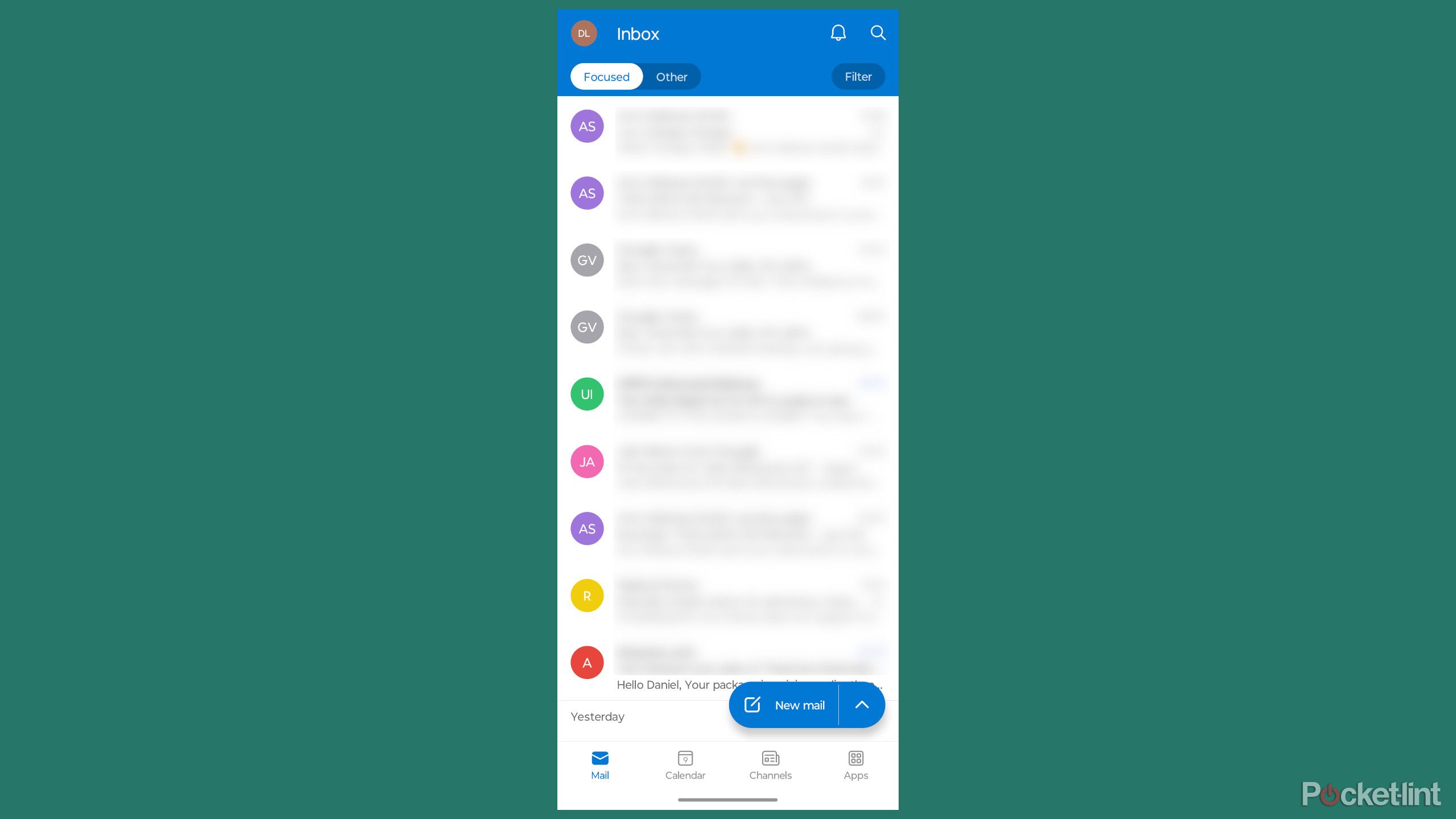 اسکرین شات Outlook در اندروید