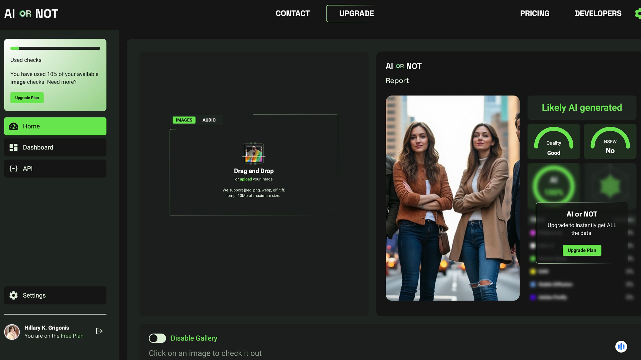 تصویری از نرم افزار تشخیص هوش مصنوعی
