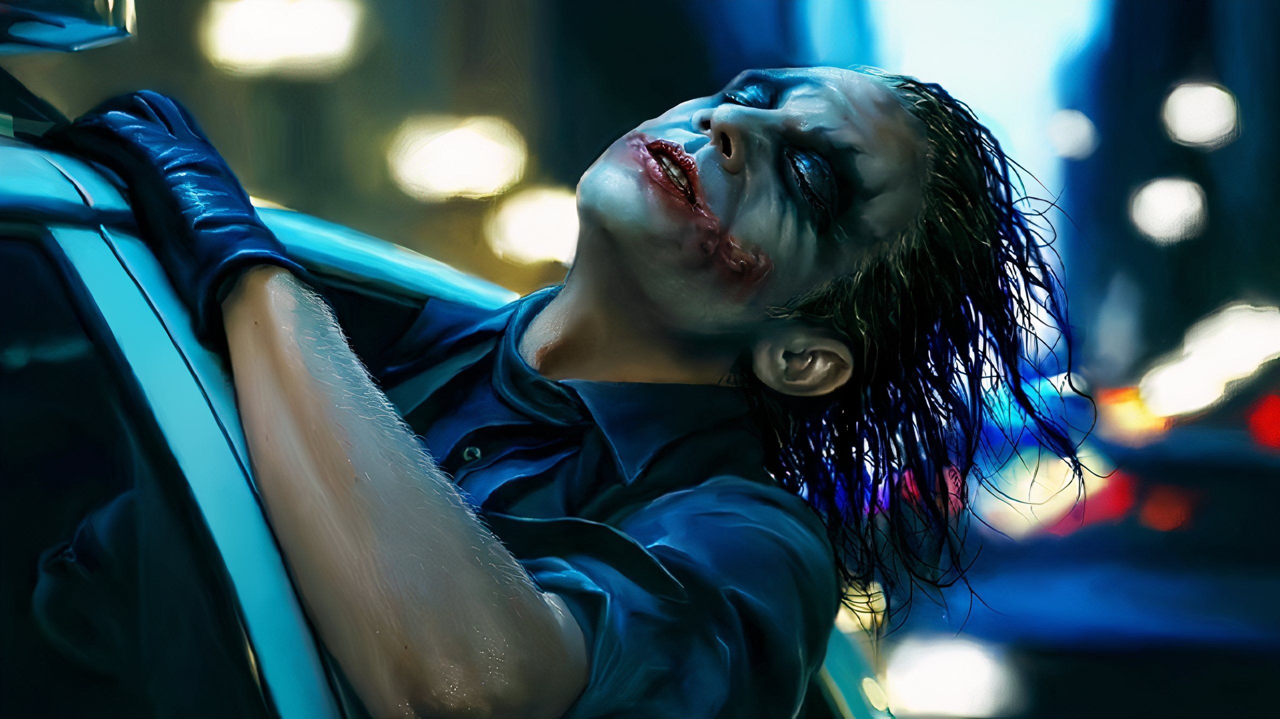 هیث لجر در نقش جوکر در شوالیه تاریکی