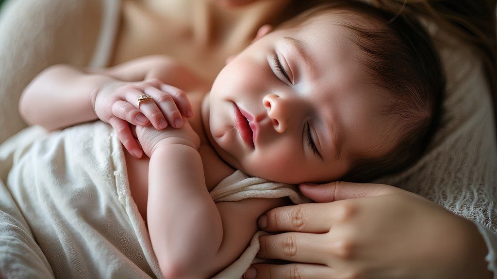 تصویری که توسط هوش مصنوعی Grok از مادری که نوزادی را در آغوش گرفته است