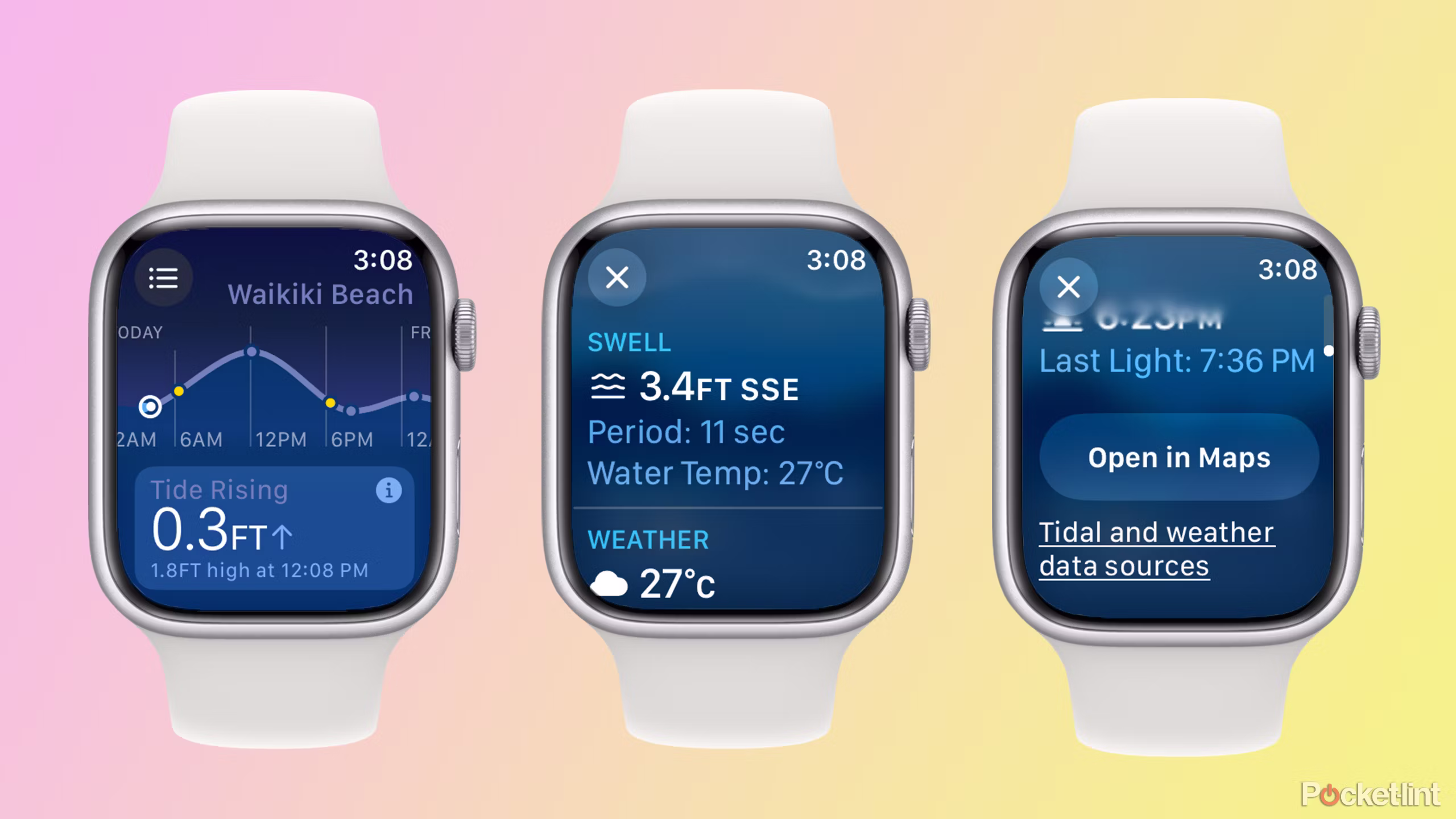 اسکرین شات های برنامه watchOS 11 Tides
