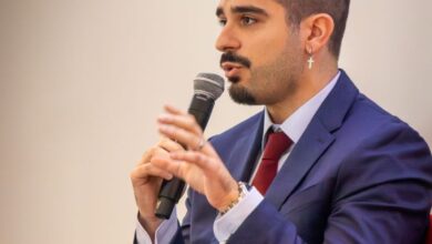 OpenBB co-founder and CEO Didier Lopes speaking at the Future of Finance and AI conference at Cornell