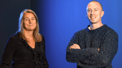 Dignity CEO Zillah Byng-Thorne with Farewill CEO Dan Garrett