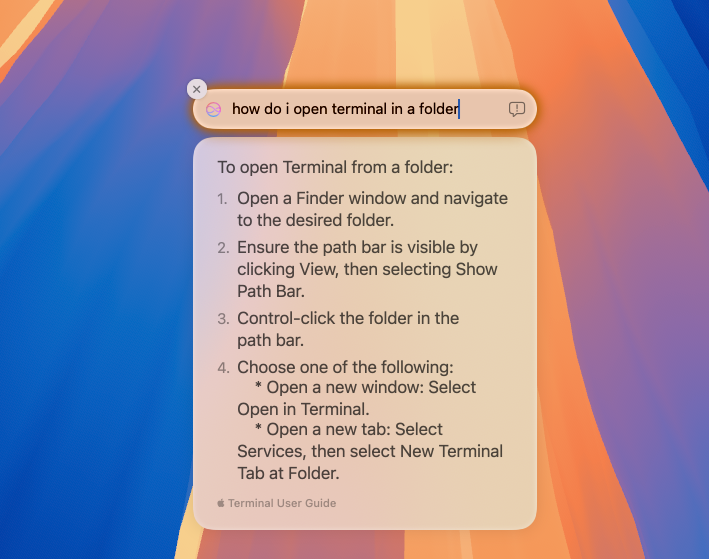 تصاویری از ابزارهای هوش اپل در macOS Sequoia 15.1 بتا عمومی