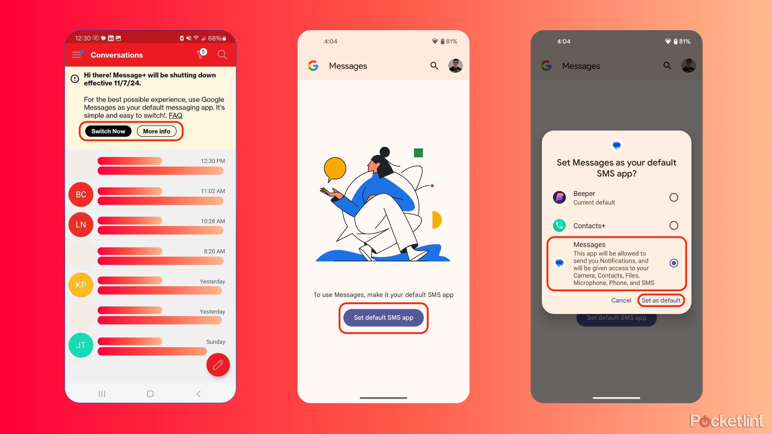 خاموش کردن اسکرین شات های Verizon Messages+