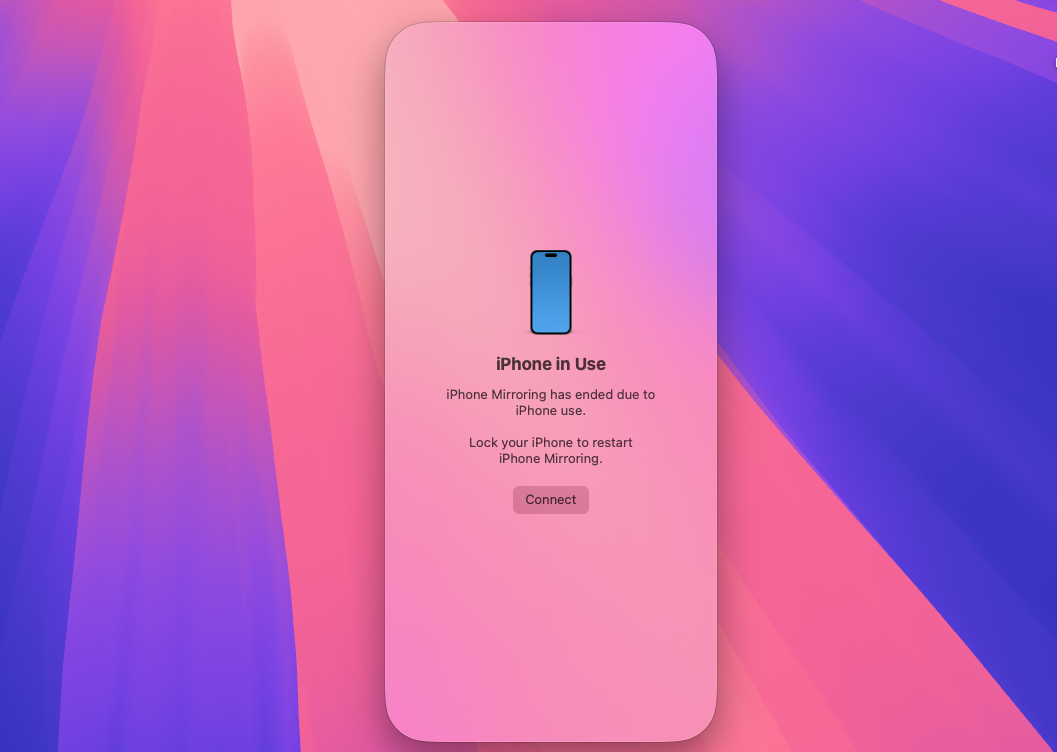 اسکرین شات هایی از انعکاس آیفون با استفاده از iOS 18 و macOS Sequoia