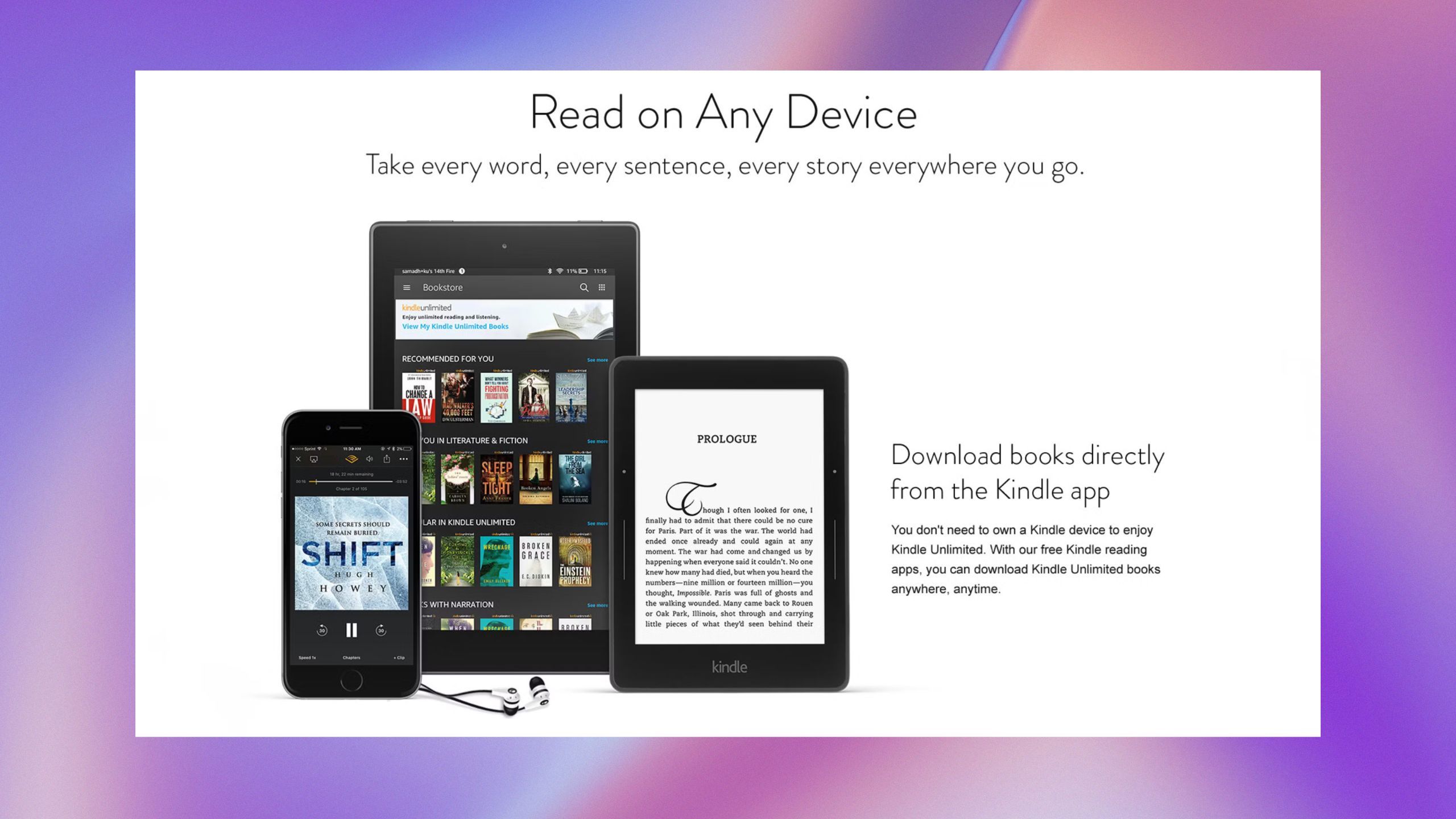 اسکرین شات Kindle Unlimited. 