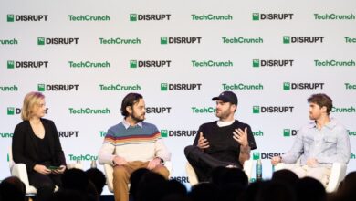 Drew Taggart and Alex Pall of The Chainsmokers, joined by Dan Lorenc, the founder of Chainguard on stage at TechCrunch Disrupt 2024 Day 2 on Tuesday, Oct. 29, 2024 in San Francisco. (Photo by Barak Shrama/ Slava Blazer Photography)