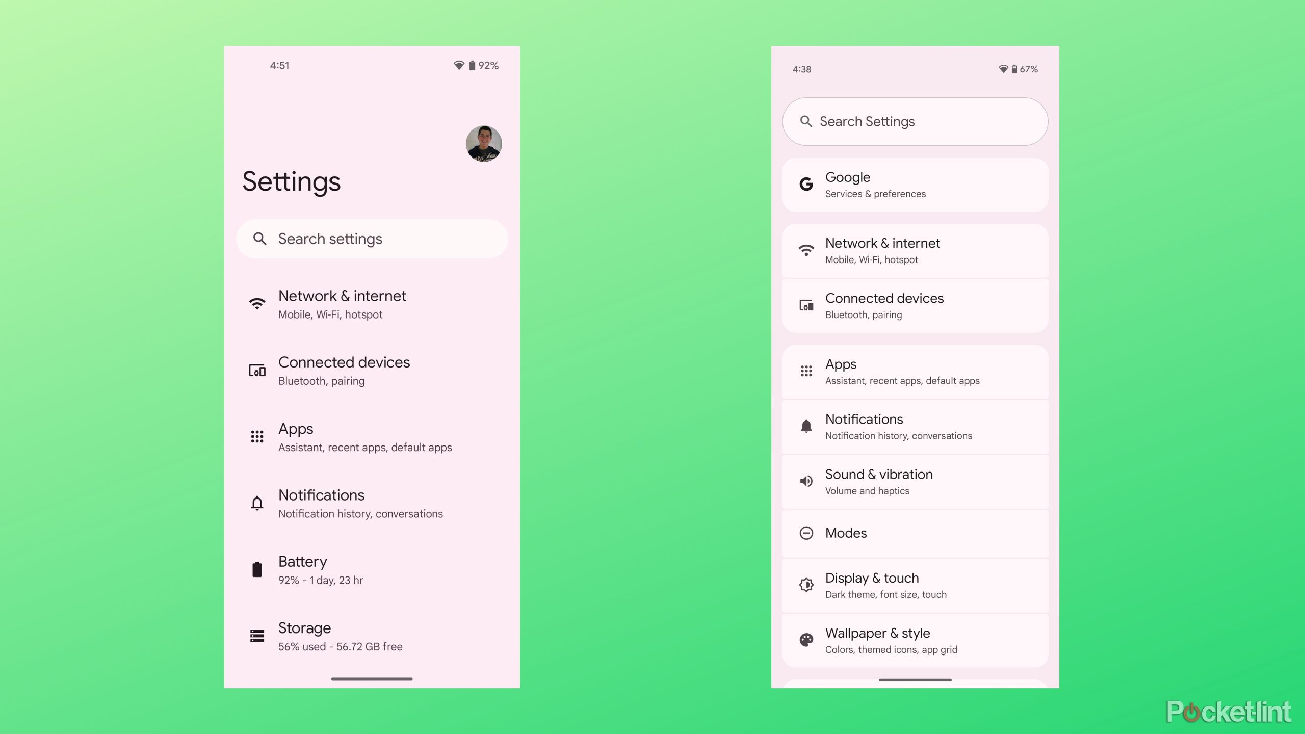 بازطراحی تنظیمات اندروید 16