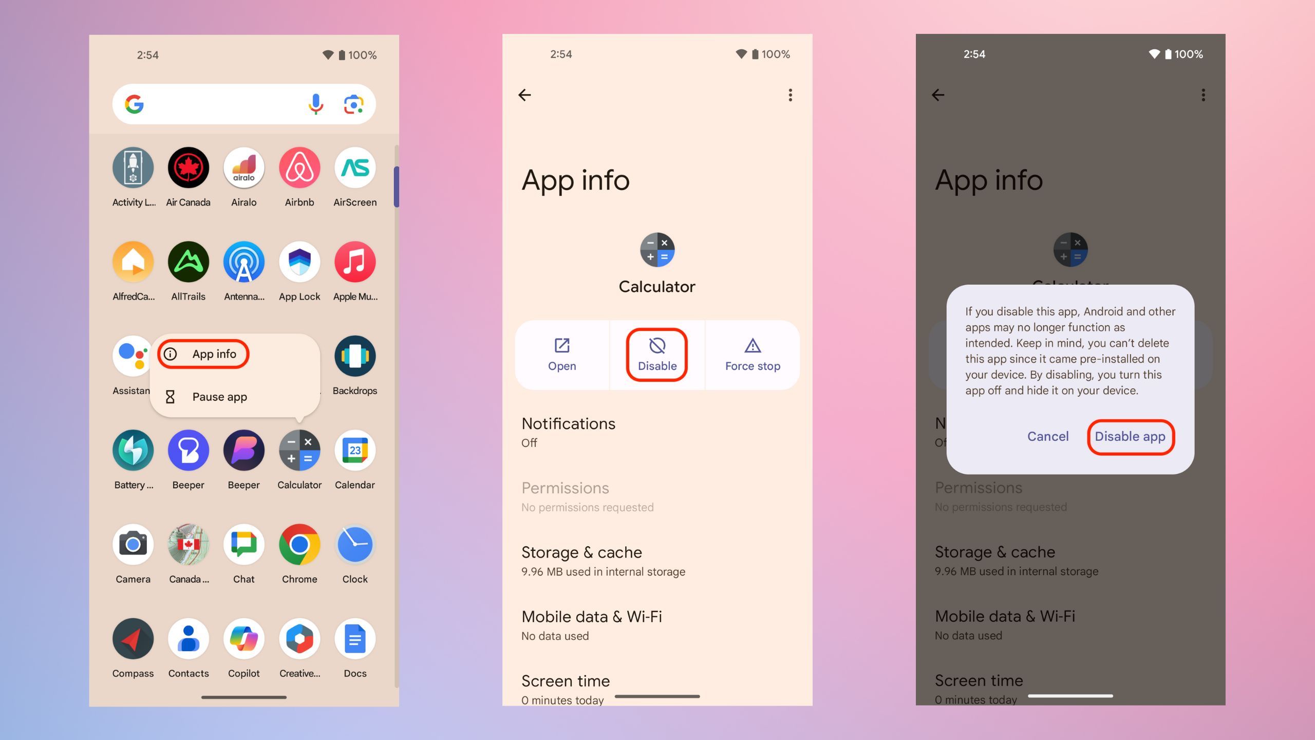 مراحل غیرفعال کردن برنامه‌های پیش‌فرض در Pixel
