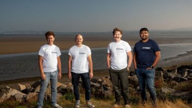 The founders of Ulysses: Colm O’Brien (far left), Jamie Wedderburn (left middle), Will O’Brien (left right), Akhil Voorakkara (right).