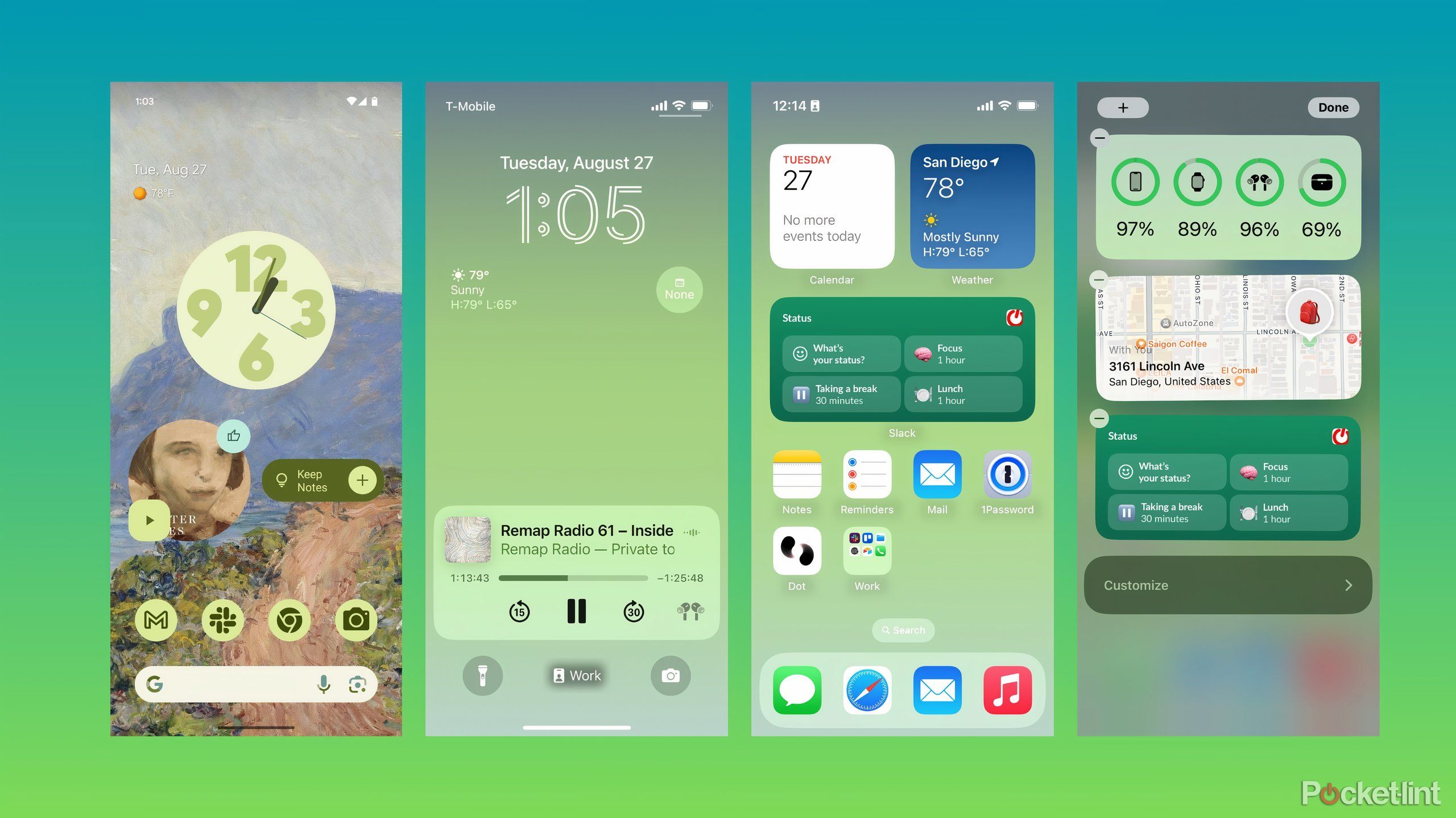 ویجت ها در اندروید 14 در مقابل انواع مختلف ویجت در iOS 17.