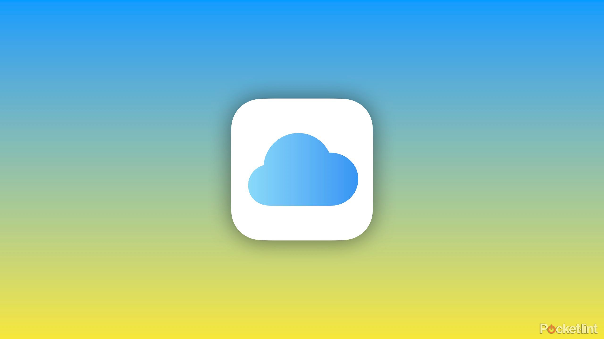 نماد iCloud در پسزمینه گرادیان.