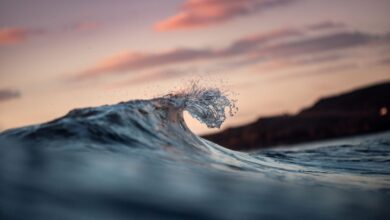 A small waves breaks off the coast.