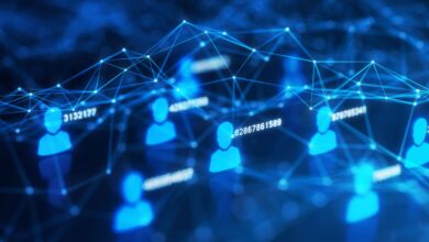People network connection on a black background.