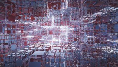 Abstract image of a computer chip, meant to represent data