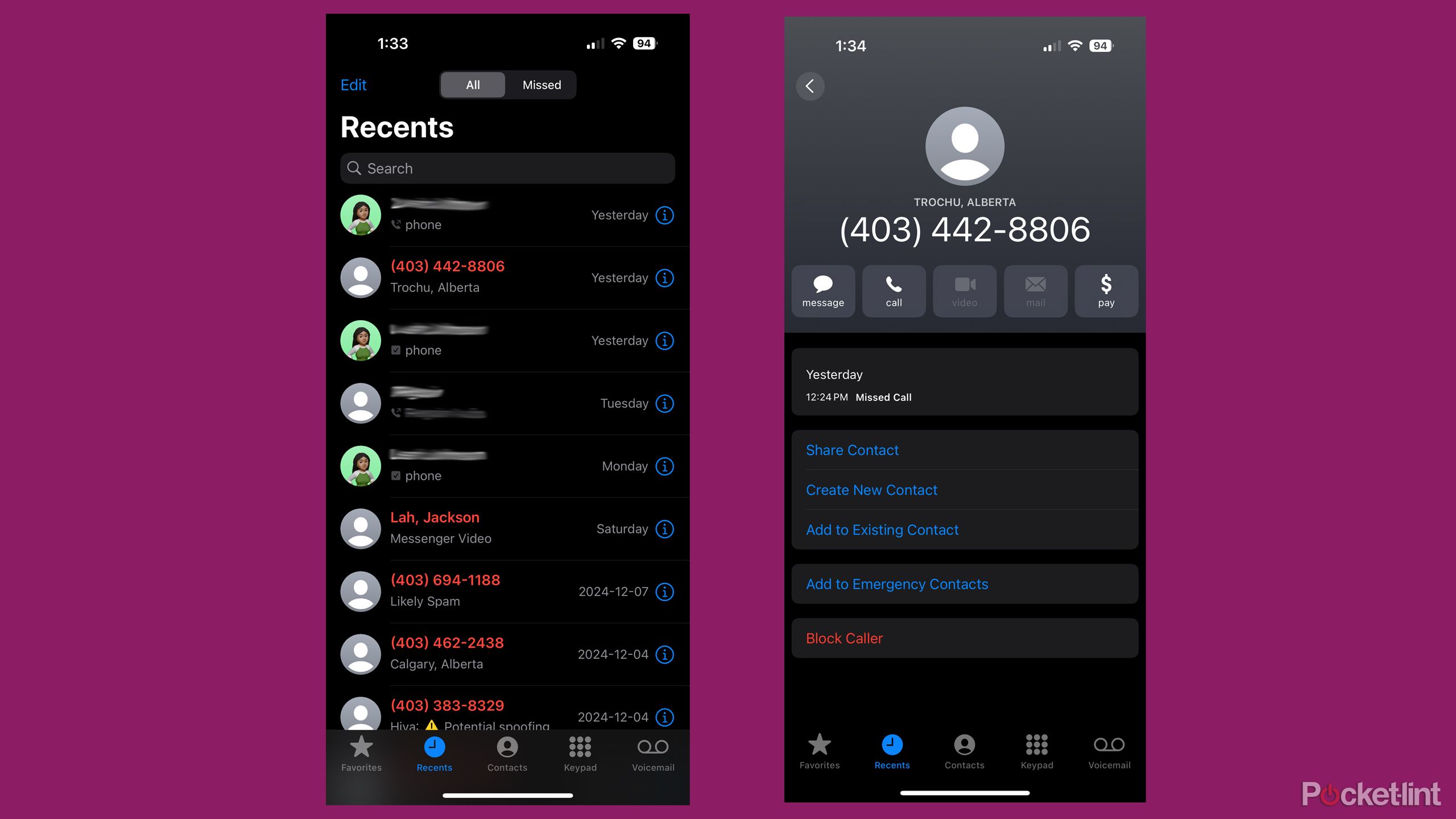 مسدود کردن تماس ها در iOS 18.