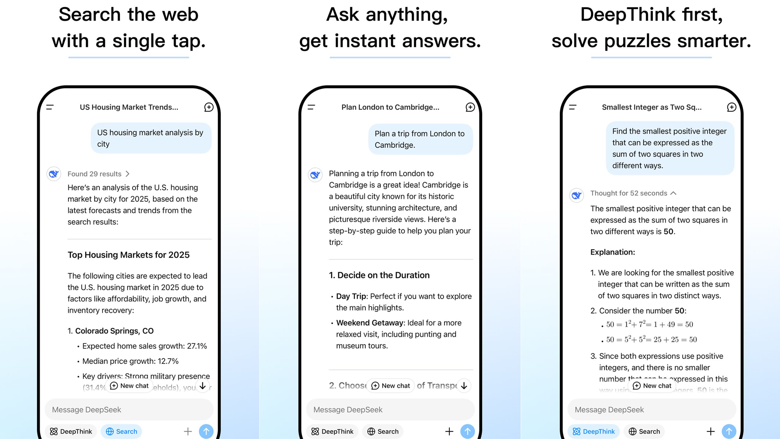 تصاویر درون برنامه ای از Deepseek