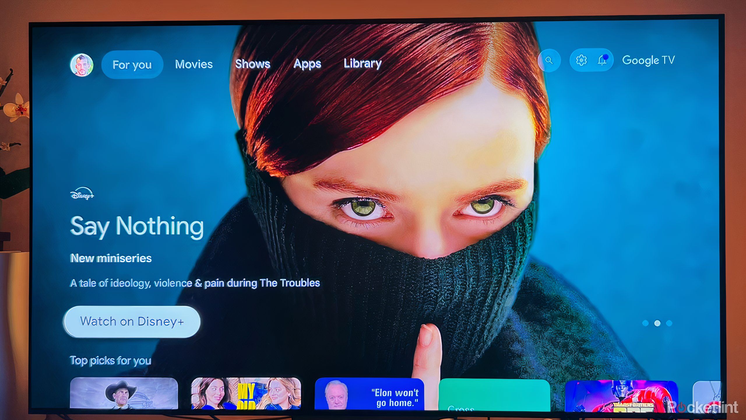 صفحه اصلی Google TV Streamer با نمایش Disney+