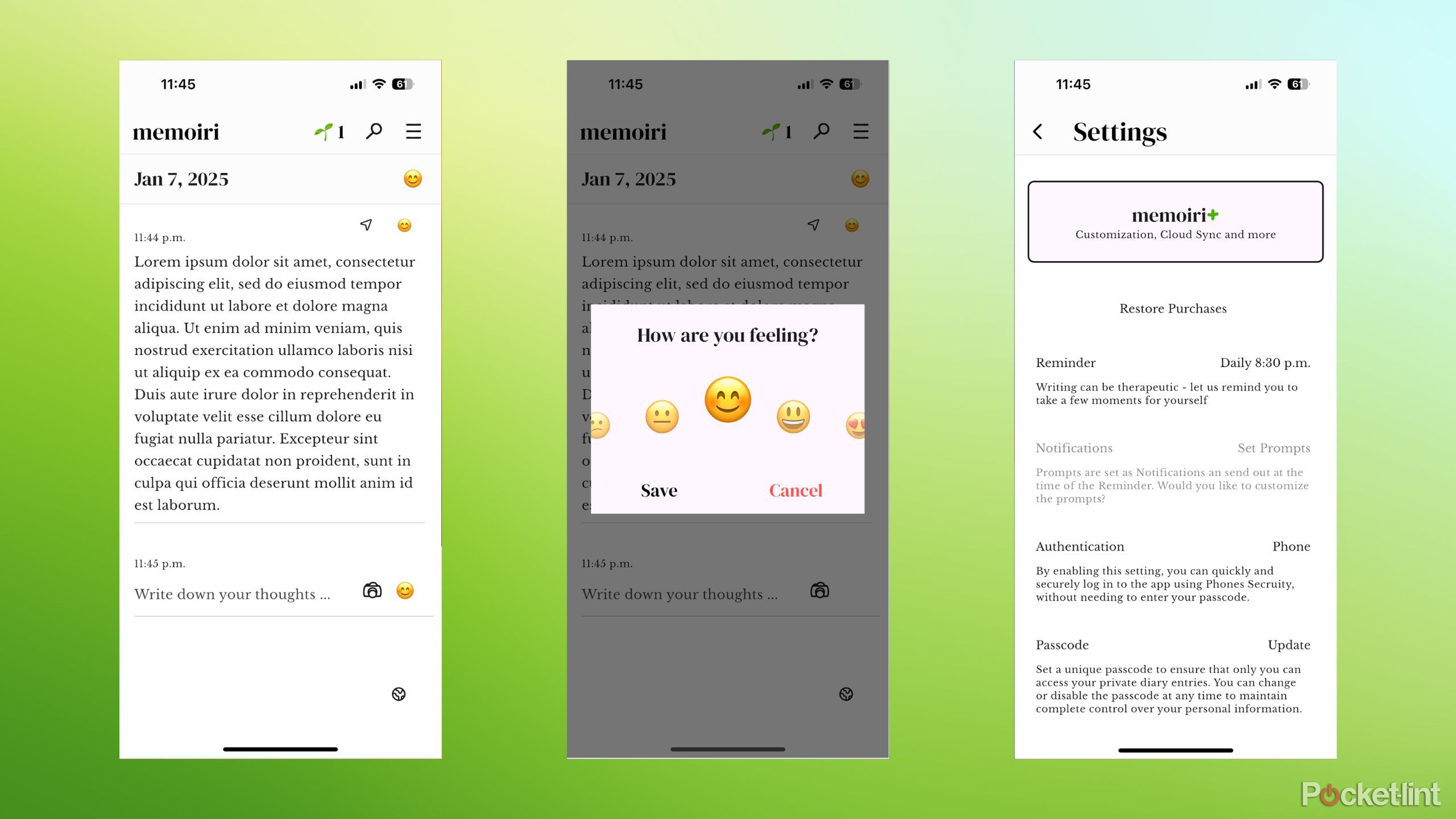 اسکرین شات های خاطرات