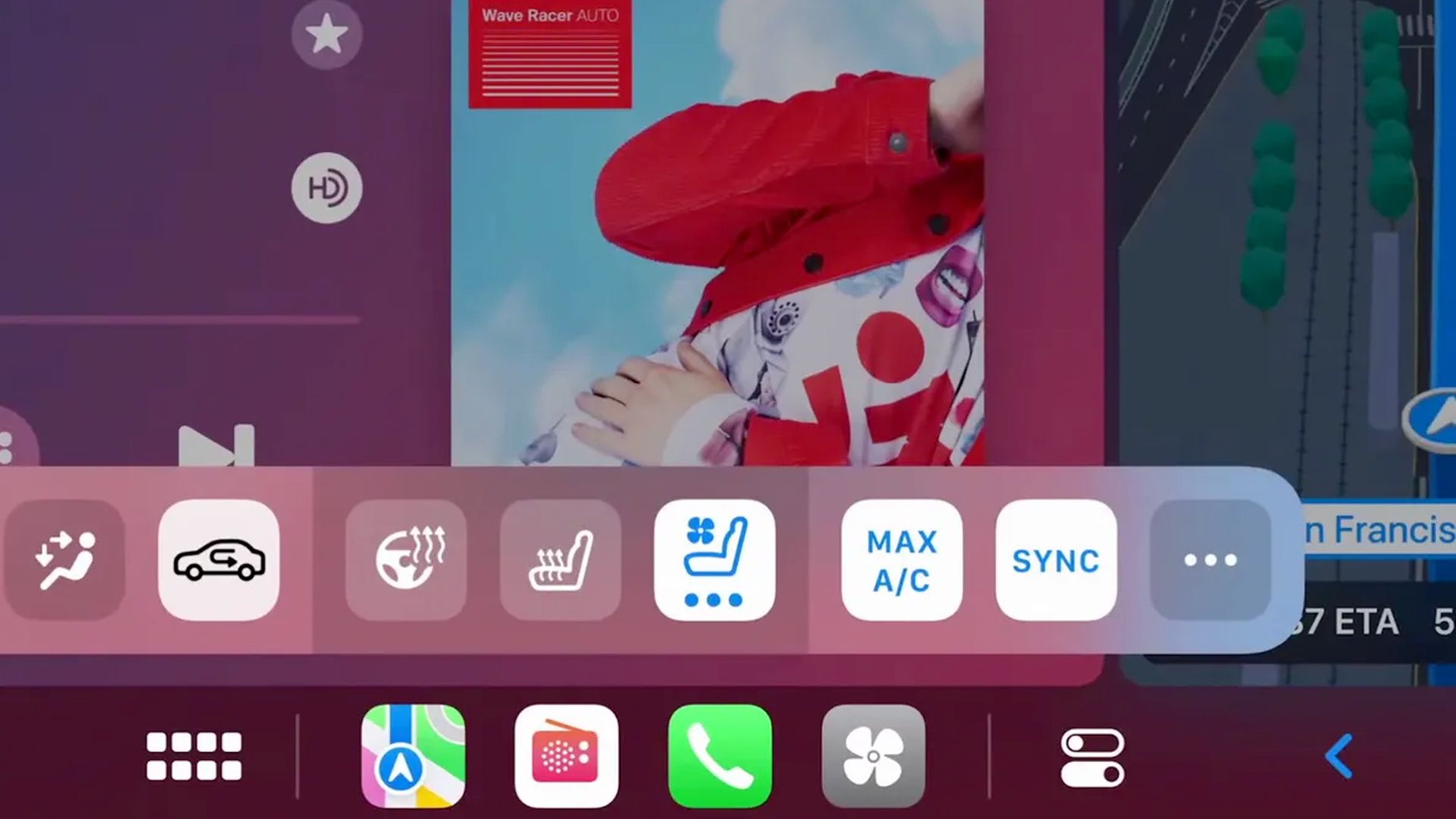 کنترل‌های آب و هوا و رادیو CarPlay نسل بعدی.