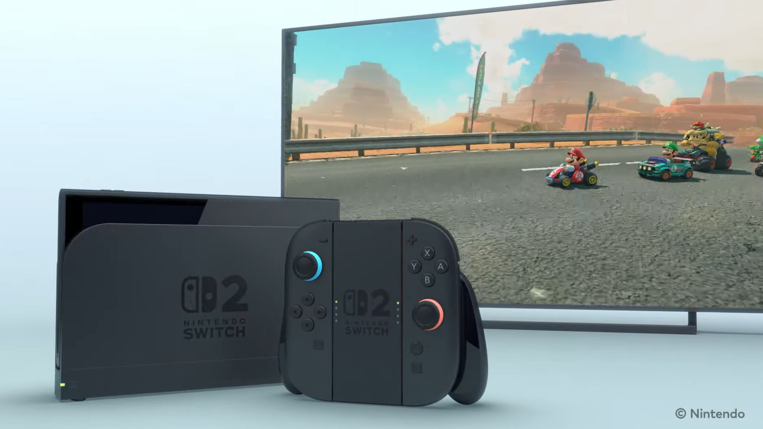 Nintendo Switch 2 با تلویزیون. 