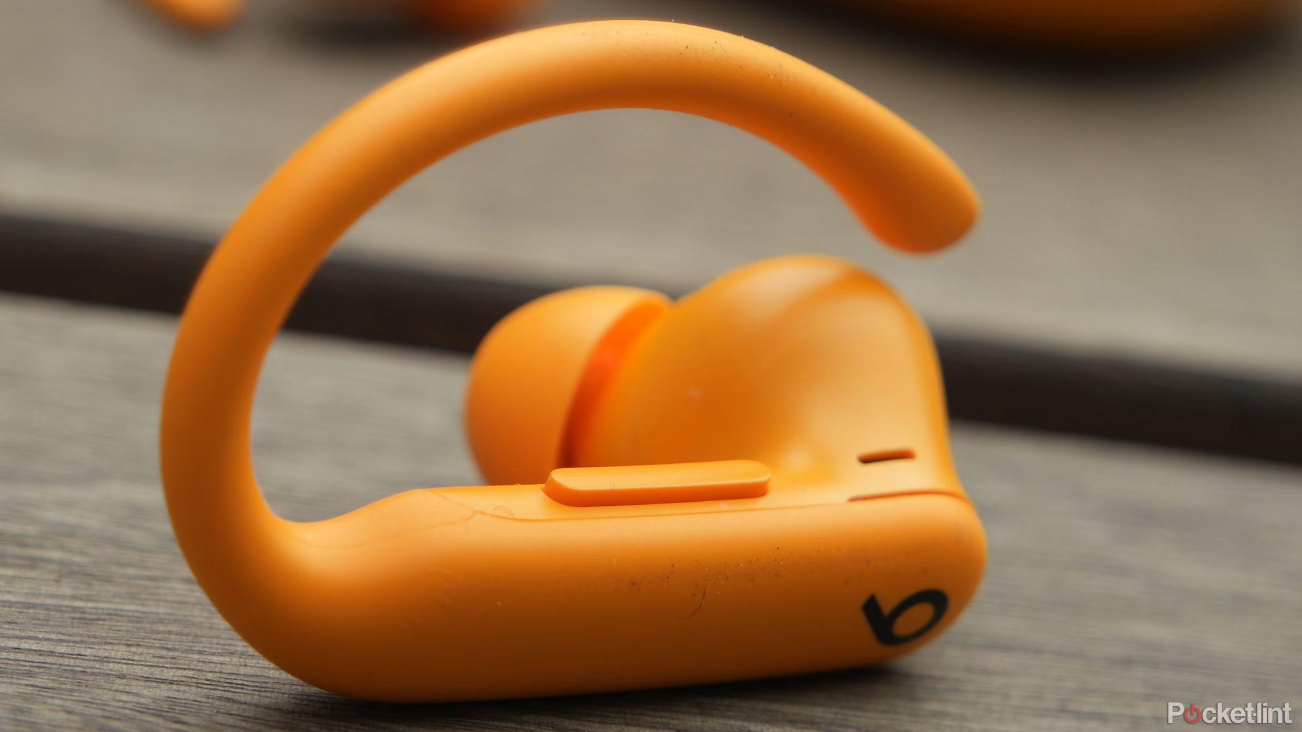 Beats PowerBeats Pro 2 Volume Rocker Closeup. 