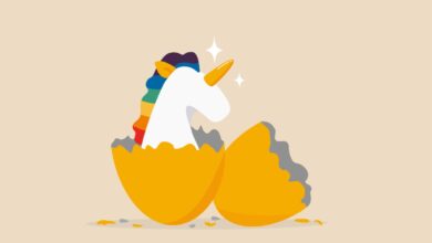 digital illustration of a unicorn hatching out of an egg