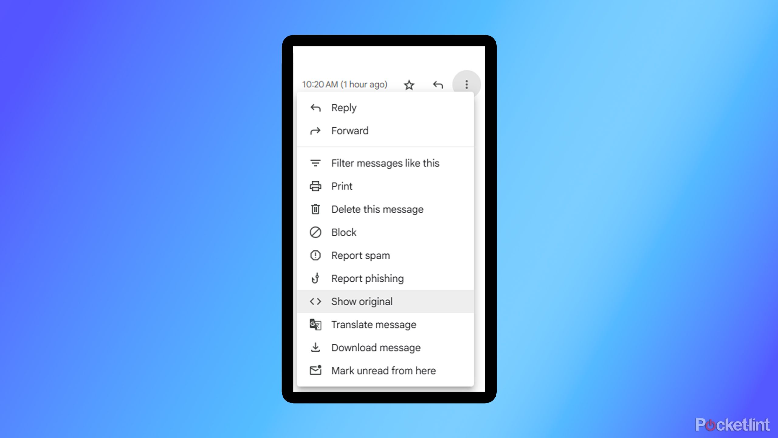 Gmail Show گزینه اصلی